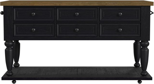 Elements International Heritage & Home Black/Oak Brown Kitchen Island-1