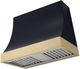 AGA Marquee 36" Black Wall Mounted Range Hood with Brushed Brass Trim-0