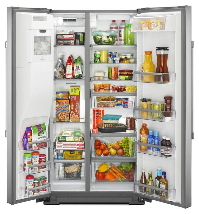 Maytag® 36 in. 20.6 Cu. Ft. Fingerprint Resistant Stainless Steel Counter Depth Side By Side Refrigerator-2