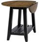 Null Furniture 6618 Pecan Drop Leaf End Table with Black Base-0