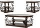 Coaster® Laney 3-Piece Tempered Glass Top Occasional Table with Dark Merlot Base Set-0