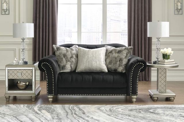Signature Design by Ashley® Harriotte Black Loveseat-4