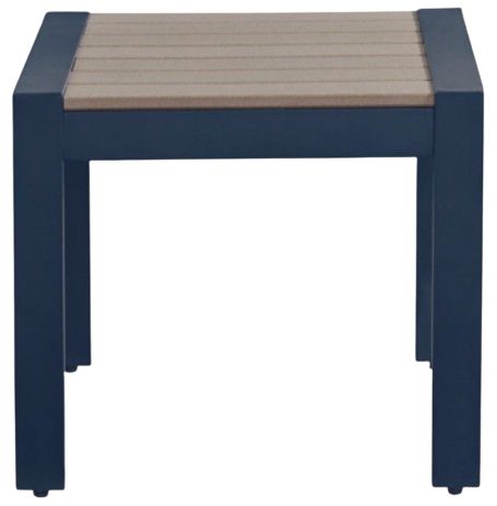 Signature Design by Ashley® East Beach Driftwood Wooden Outdoor End Table with Navy Blue Base-2