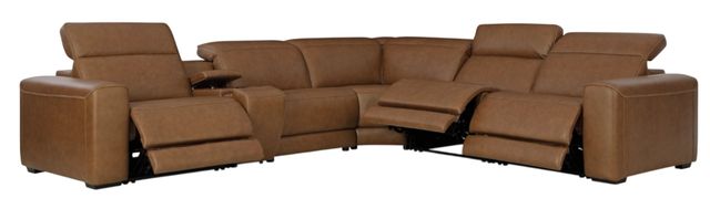 Signature Design by Ashley® Magic Man 6-Piece Caramel Power Reclining Sectional with Console-1