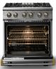 Viking® 5 Series 30" Stainless Steel Pro Style Dual Fuel (LP) Range with Brushed Brass Trim-1