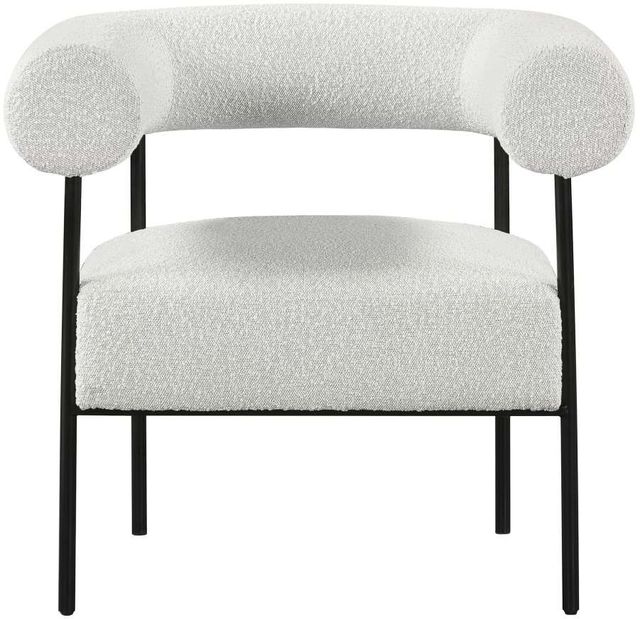 Meridian Furniture Blake Cream/Black Boucle Fabric Accent Chair-1
