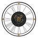 A & B Home Black/Gold Thin Metal Gear Clock-0