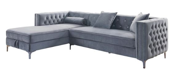 Mazin Furniture Celeste 2-Piece Grey Left Side Storage Sectional-0