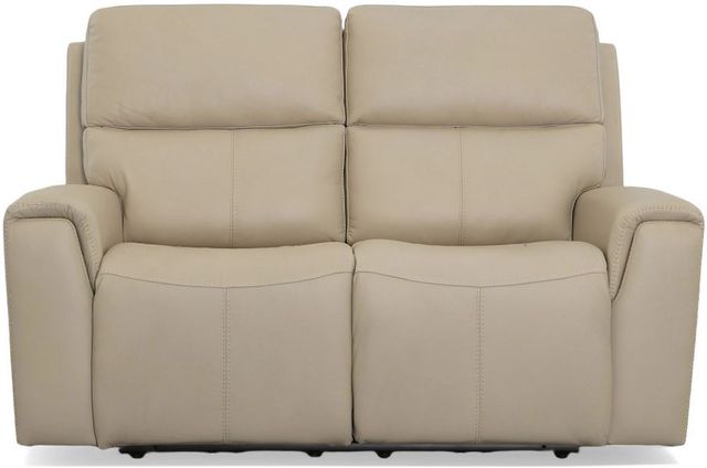 Flexsteel® Jarvis Parchment Power Reclining Loveseat with Power Headrests-1