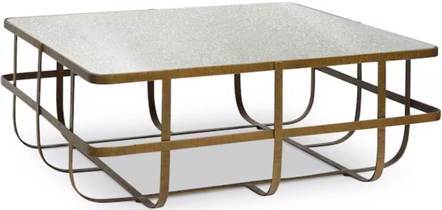 Bassett® Furniture BenchMade Atticus White Top Cocktail Table with Brass Base-0