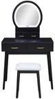 Crown Mark Cecilia 3-Piece Black Vanity Set-0