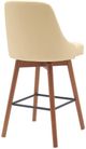 Armen Living Sicily Cream/Walnut Swivel Counter Stool-4