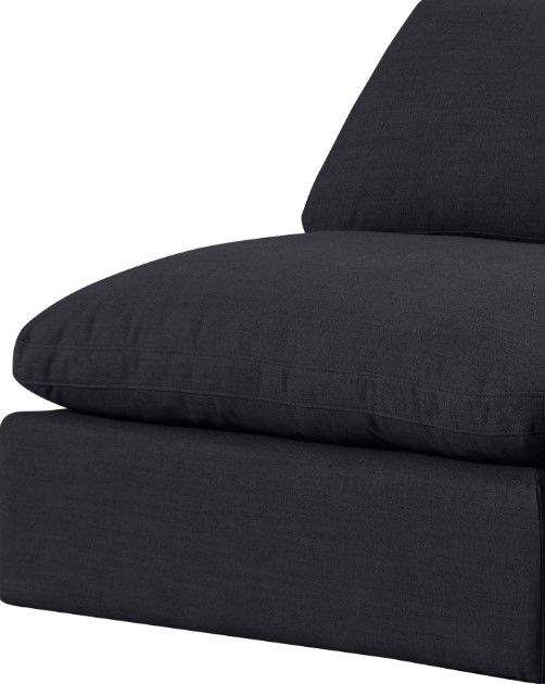 Meridian Furniture Comfy 3-Piece Black Armless Modular Sofa-4