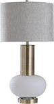 Harp & Finial® Palmer Brass/White Table Lamp-0
