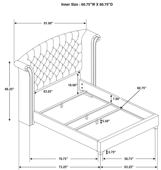 Coaster® Melody 4-Piece Gray Queen Bedroom Set-2