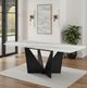Armen Living Olivia White Top Dining Table with Black Base-1