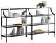 Sauder® Harvey Park® Glass-Top Console Table in Black Finish-1