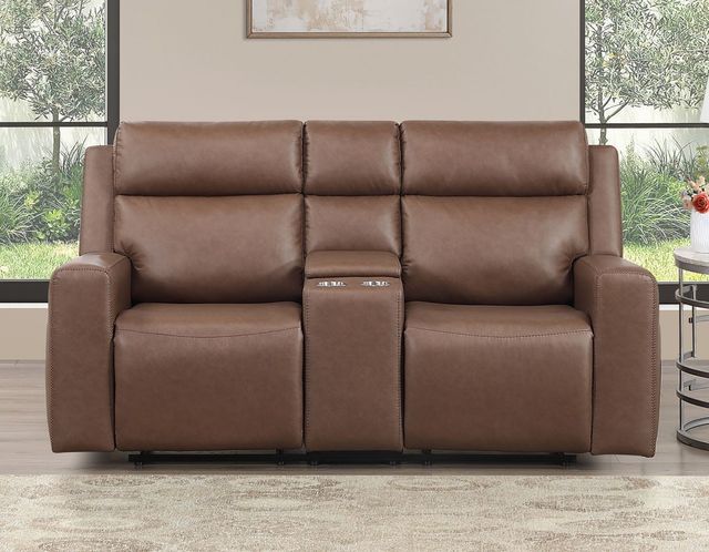 Steve Silver Co. Barron Brown Manual Reclining Console Loveseat-1