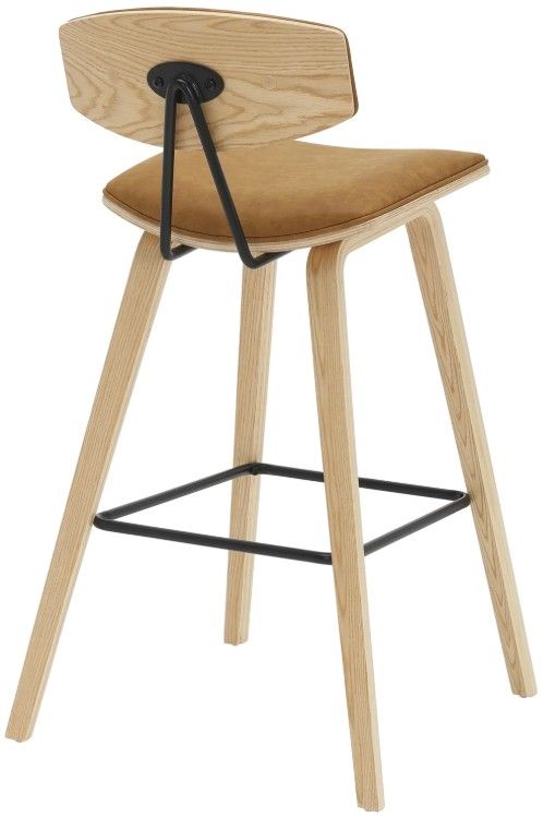 Armen Living Fox Camel/Oak Barstool-3