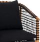Moe's Home Collection Kuna Natural Teak Outdoor Lounge Chair with Black Fabric Cushions-4