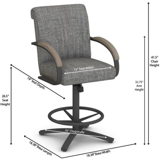Chromcraft Customizable Easton Swivel Tilt Counter Height Dining Stool-2