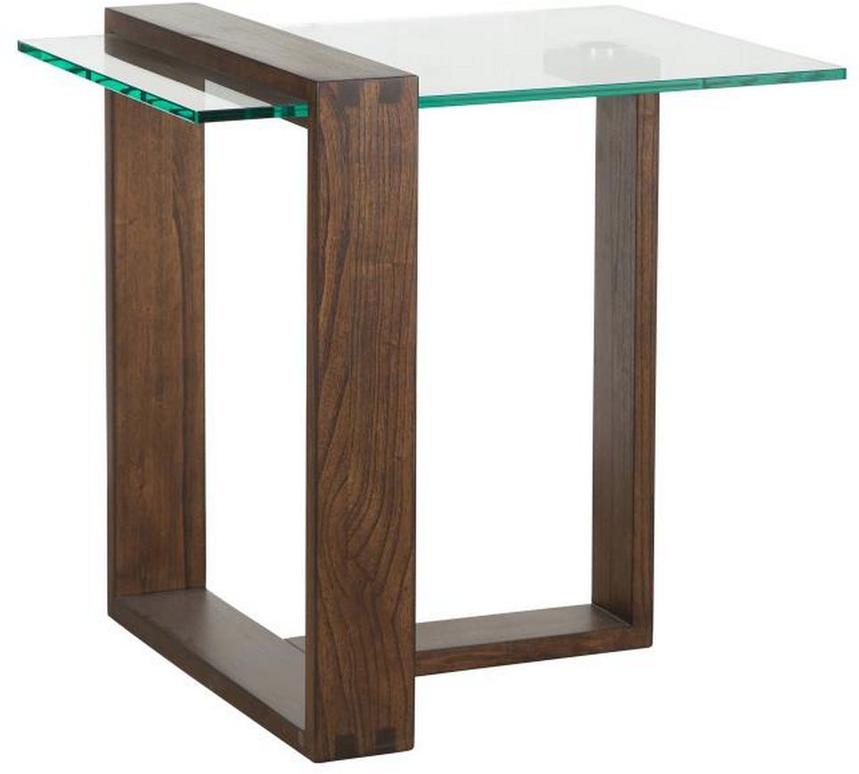 Magnussen Home® Bristow Glass Top Rectangular End Table with Acorn Base