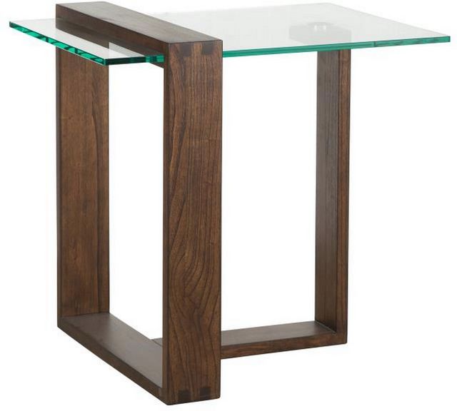 Magnussen Home® Bristow Glass Top Rectangular End Table with Acorn Base-0