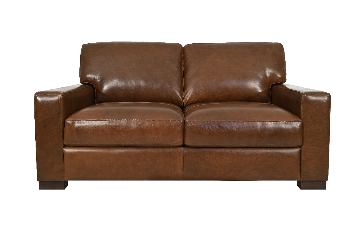 Soft Line Brown Leather Loveseat | Big Sandy Superstore