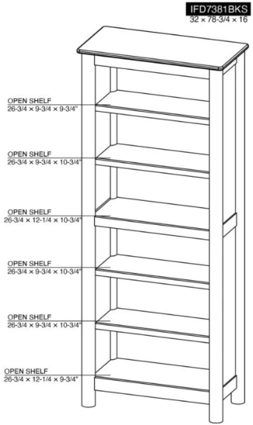 International Furniture Direct Olimpia Natural Bookcase-2