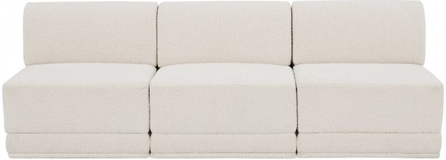 Meridian Furniture Ollie 3-Piece Cream Armless Modular Sofa-1