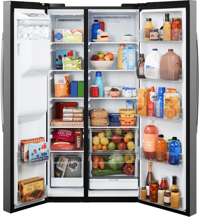 GE® 36" 23.6 Cu. Ft. Fingerprint Resistant Stainless Steel Counter Depth Side-By-Side Refrigerator with Extra Tall Dispenser and In-Door Icemaker-2