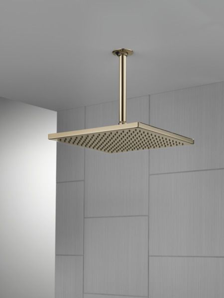 Delta Universal Showering Components 12" Lumicoat® Polished Nickel Square Single-Setting Metal Raincan Shower Head-4