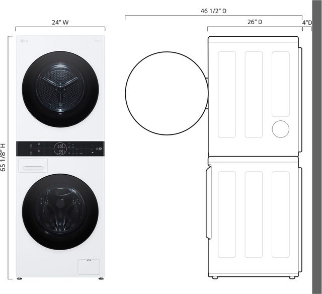 LG 2.4 Cu. Ft. Washer, 4.2 Cu. Ft. Dryer White Stack Laundry-5