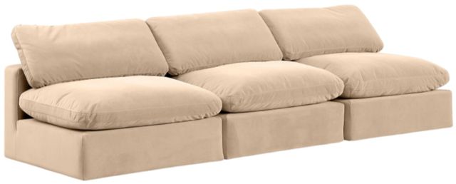 Meridian Furniture Comfy 3-Piece Beige Velvet Armless Sofa-0