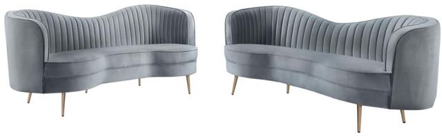 Coaster® Sophia 2-Piece Gray Upholstered Stationary Seating Set-0