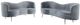 Coaster® Sophia 2-Piece Gray Upholstered Stationary Seating Set-0