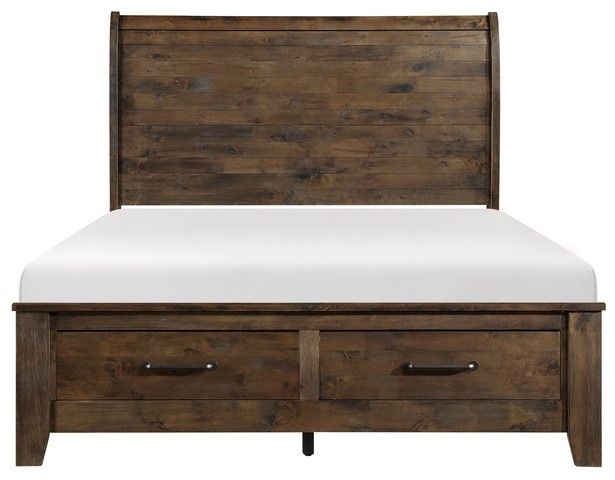 Homelegance® Jerrick Burnished Brown California King Storage Sleigh Platform Bed-2