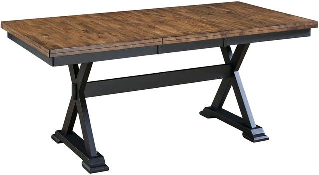 A-America® Stormy Ridge Chicory Trestle Counter Height Table with Slate Black Base-0