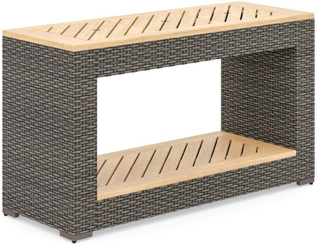 homestyles® Boca Raton Brown Outdoor Sofa Table with Removable Top -0