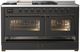 Ilve® Majestic III 60" Graphite Matte Pro Style Dual Fuel Natural Gas Range with French Top and Burnished Trim-2