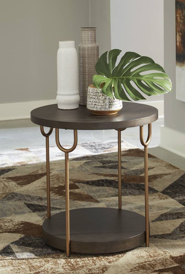 Signature Design by Ashley® Brazburn 2 Piece Dark Brown/Gold Living Room Table Set-2