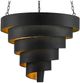 Currey & Company Chiffonade Antique Black/Contemporary Gold Leaf Large Pendant Lighting-0