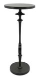 Sagebrook Home Metal and Marble Medallion Detail Black 28" Side Table-1