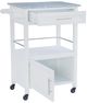 Linon Mitchell White Granite Kitchen Cart -3