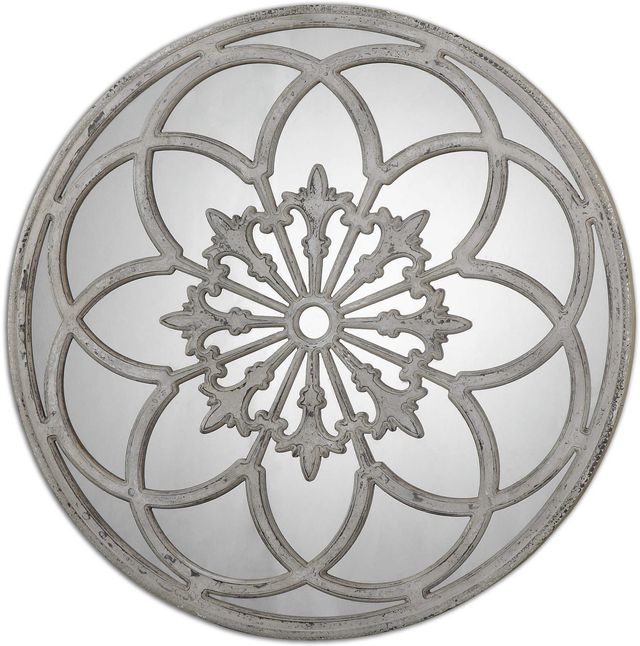 Uttermost® Conselyea Aged Ivory Round Mirror-0