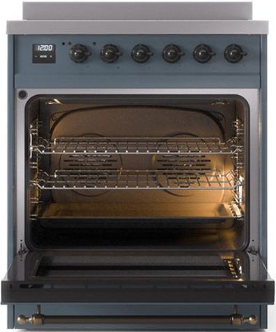 Ilve® Nostalgie II Series 30" Blue Grey Pro Style Induction Range-1