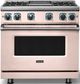 Viking® 7 Series 36" Blush Pro Style Natural Gas Range with Griddle-5