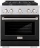 ZLINE 30" Stainless Steel Pro Style Gas Range with Black Matte Door-0