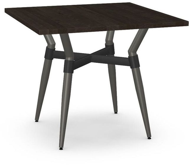 Amisco Customizable Link Solid Birch 29.5" Square Table with Steel Legs-0