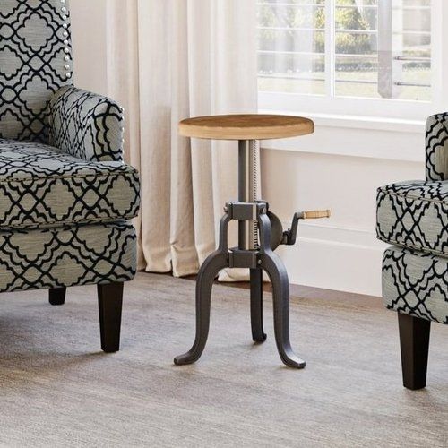 Jofran Inc. Global Archive Carter Natural Crank Table with Black Base-1